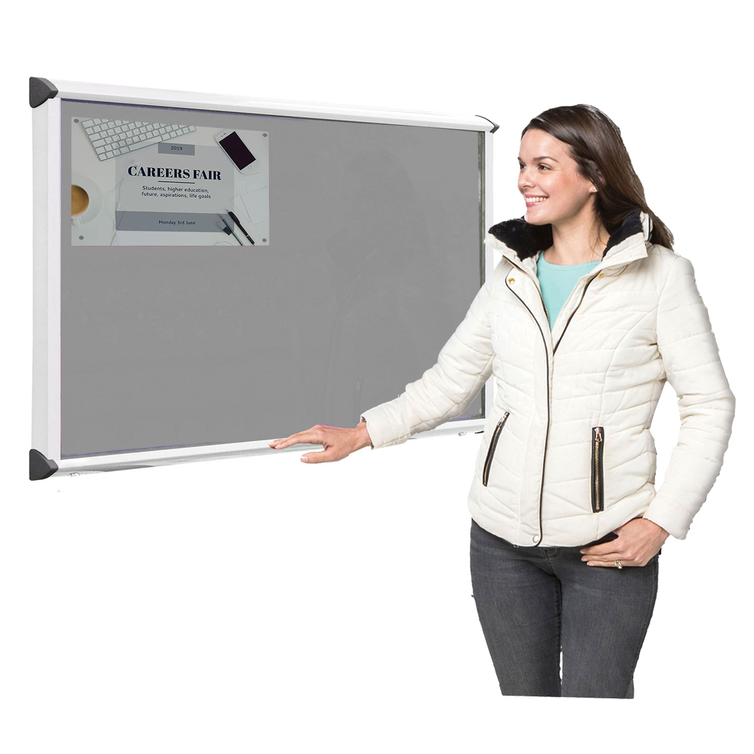 External Lockable Noticeboard with Aluminium Frame