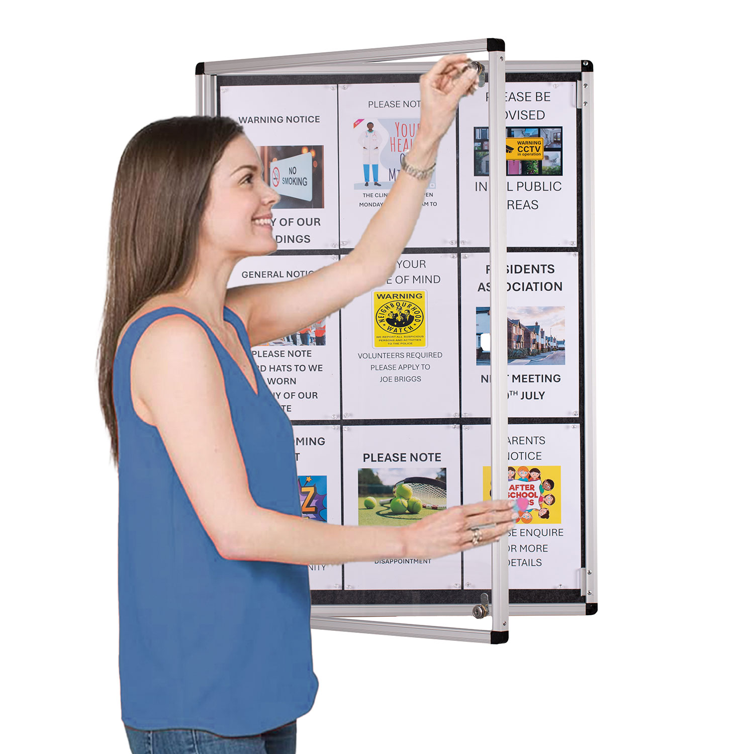 Firewall® Tamperproof Lockable Noticeboard  to Take 4 or 9 A4 Portrait Notices  Firewall® Tamperproof Lockable Noticeboard  to Take 4 or 9 A4 Portrait Notices