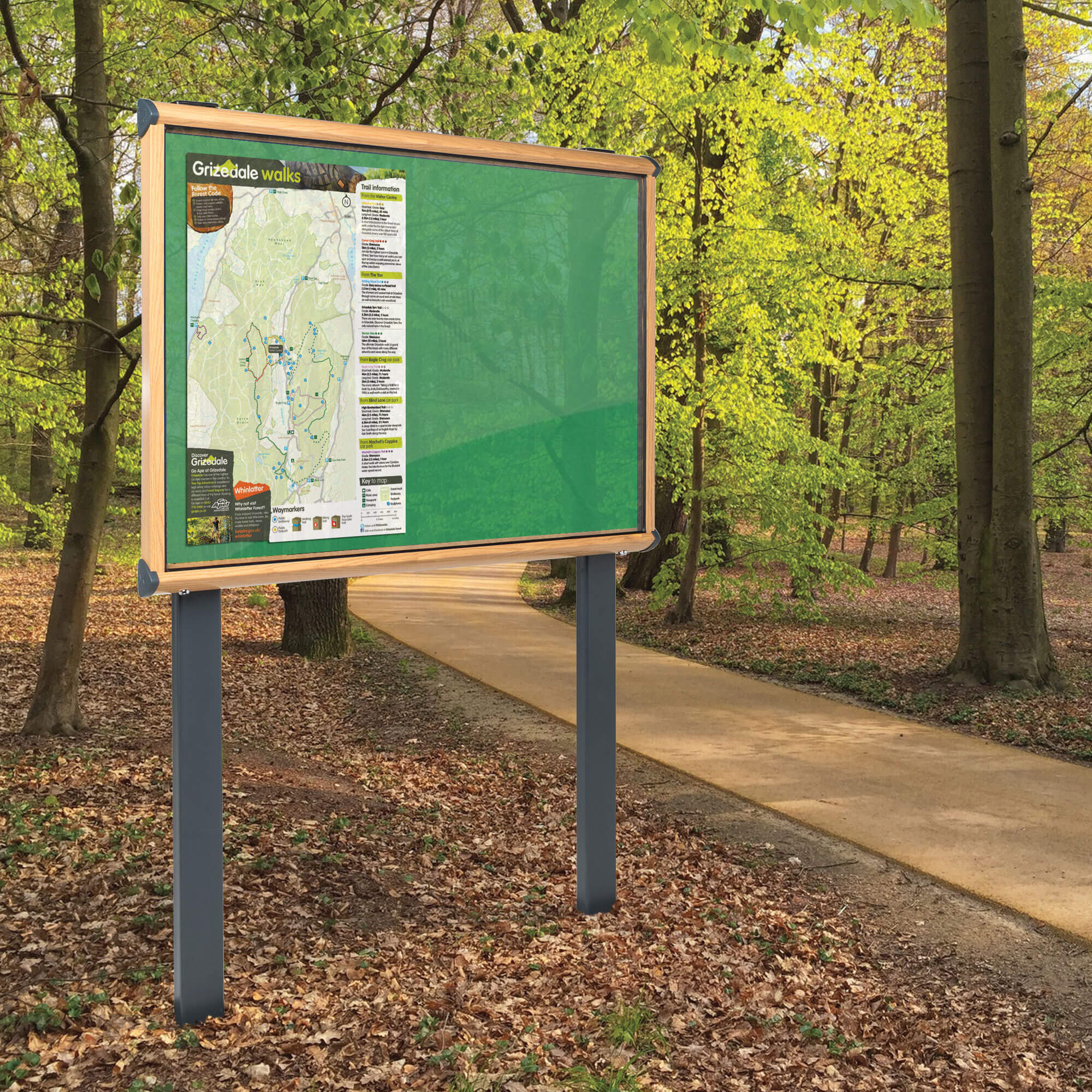 Post Mounted Outdoor Lockable Noticeboard