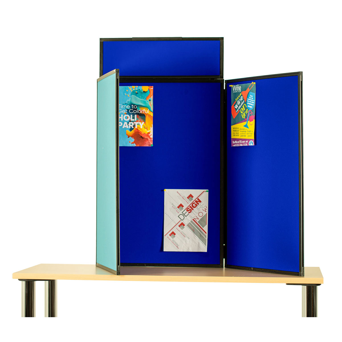 Portrait Tabletop Display Kit Royal Blue / Cyan 