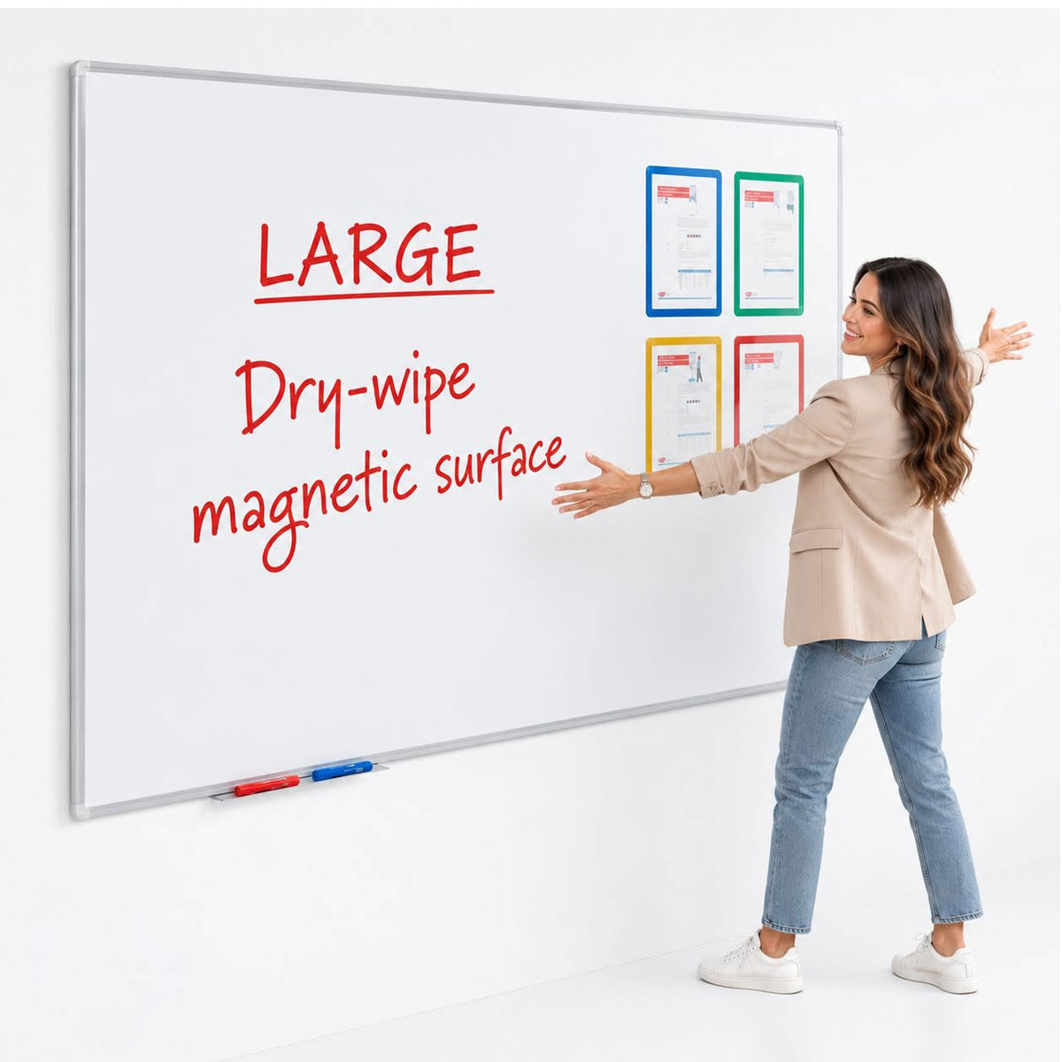 Extra large Drywipe Steel Magnetic Whiteboard 