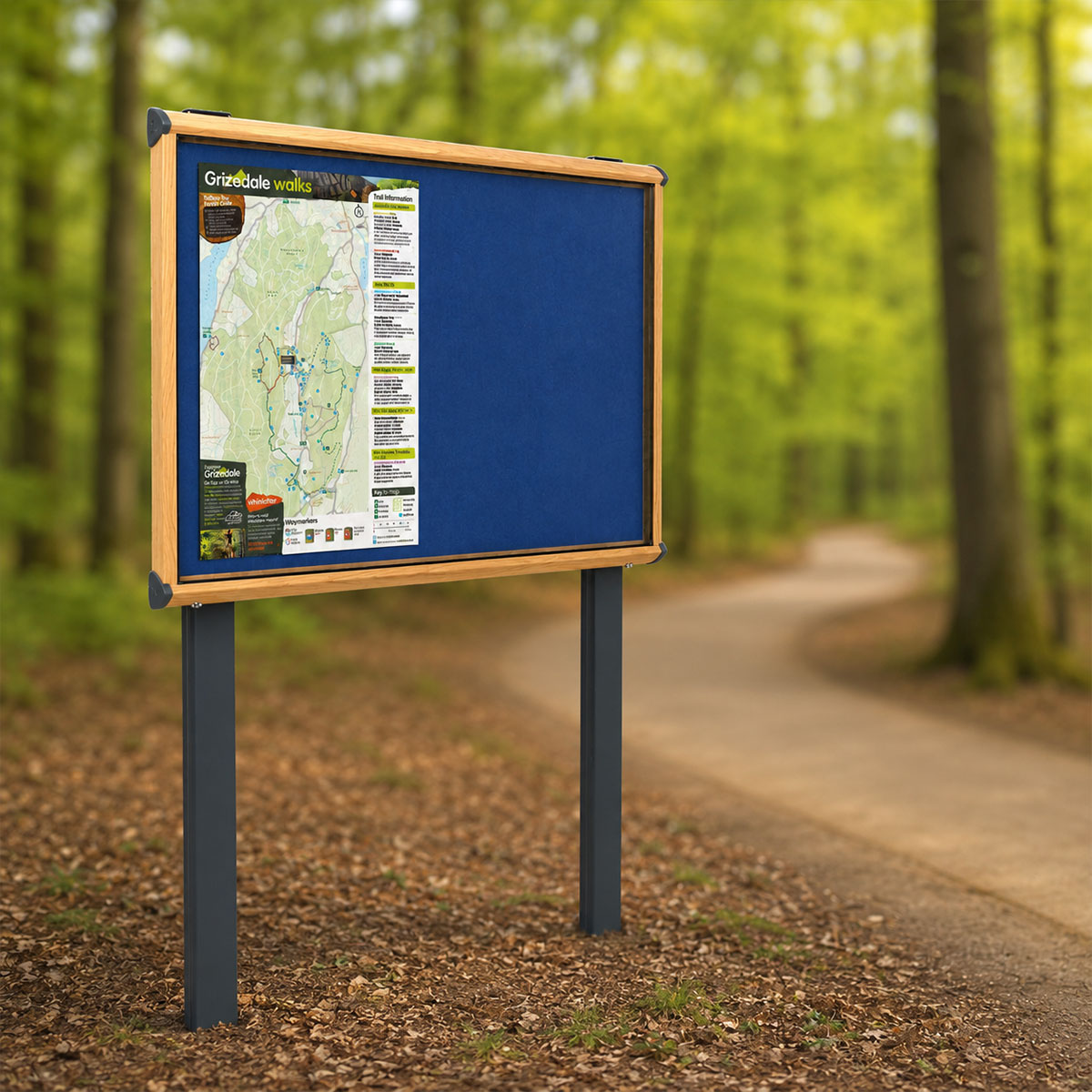 Outdoor Post Mounted Outdoor Lockable Noticeboard