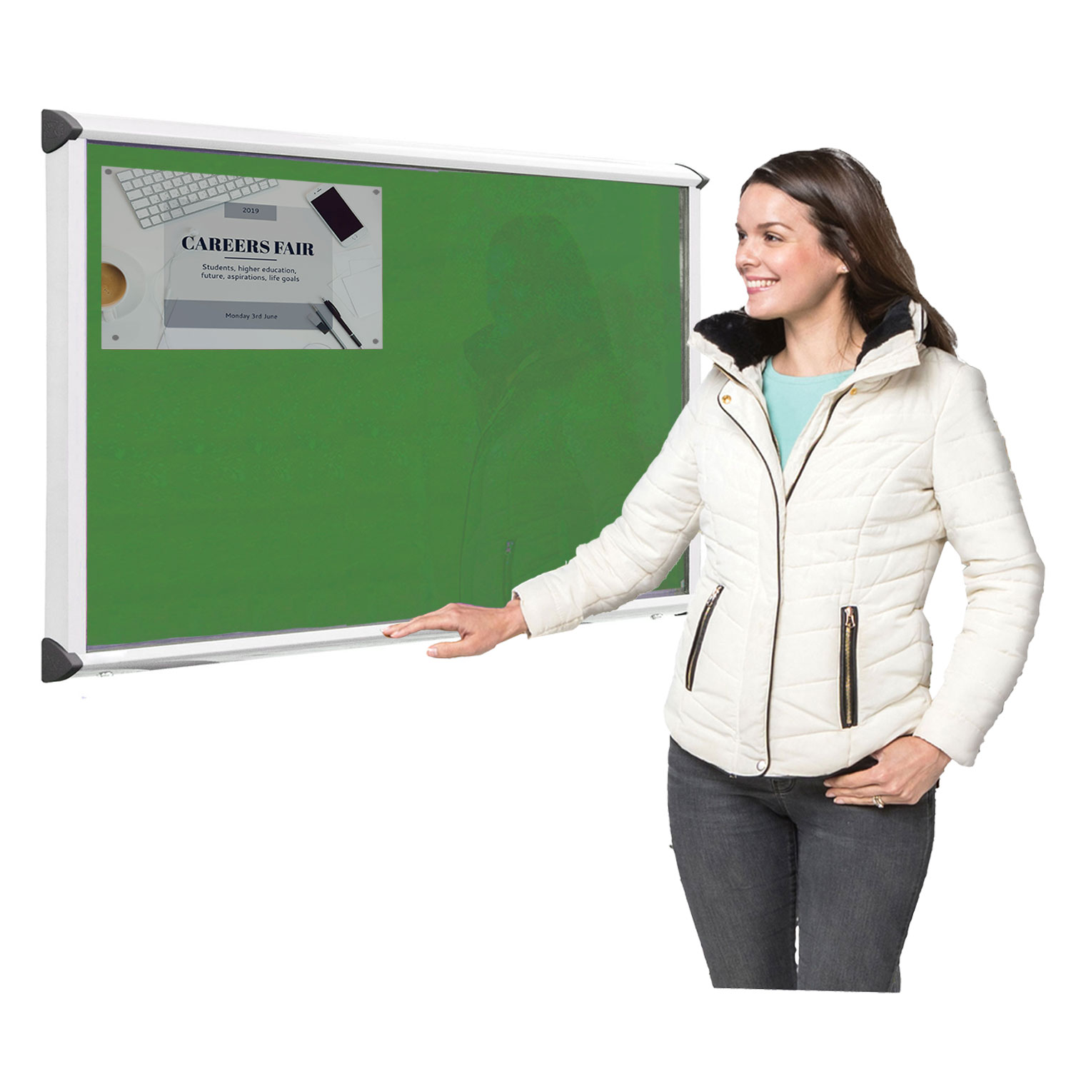External Lockable Noticeboard with Aluminium Frame