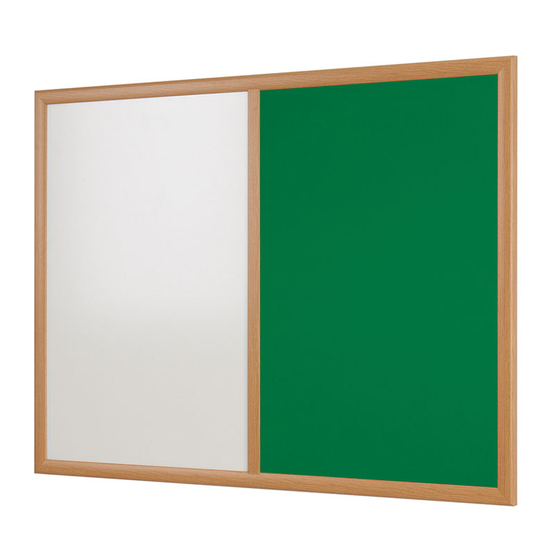 Eco- Friendly Dual Noticeboard with Deluxe Light Oak Effect Frame Eco- Friendly Dual Noticeboard with Deluxe Light Oak Effect Frame