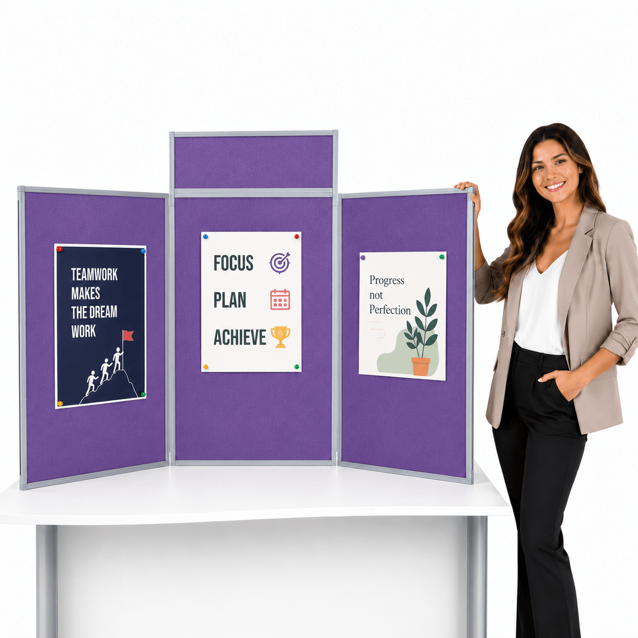 Classic Portrait Tabletop Folding Display Kit - Plastic Frame