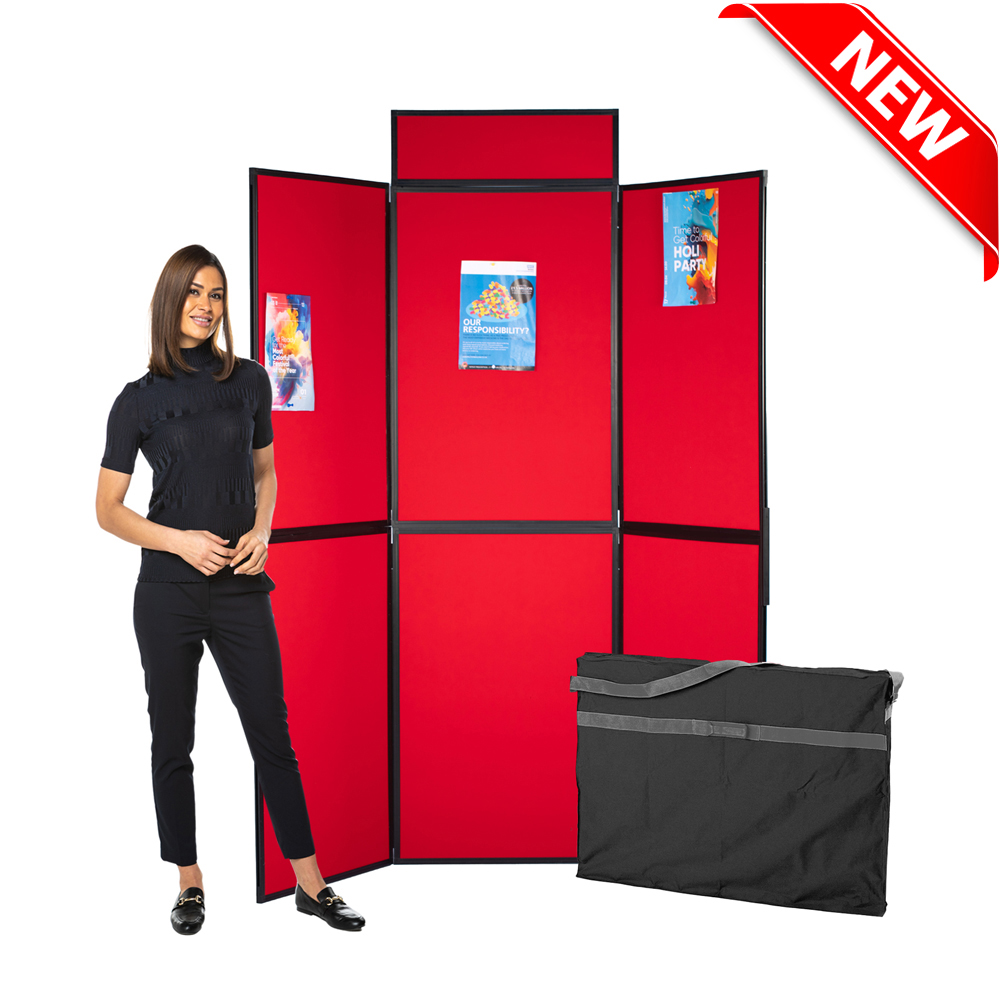 Cherry Red / Dove Grey 6 Panel Display Kit - Plastic Frame  Cherry Red / Dove Grey 6 Panel Display Kit - Plastic Frame