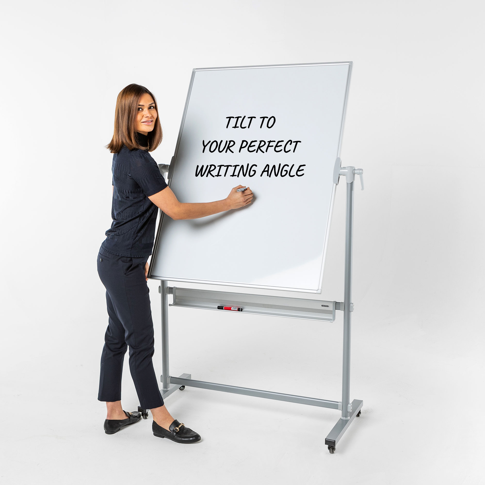 Double-Sided Laminate Non - Magnetic Revolving Mobile Whiteboard Double-Sided Laminate Non - Magnetic Revolving Mobile Whiteboard