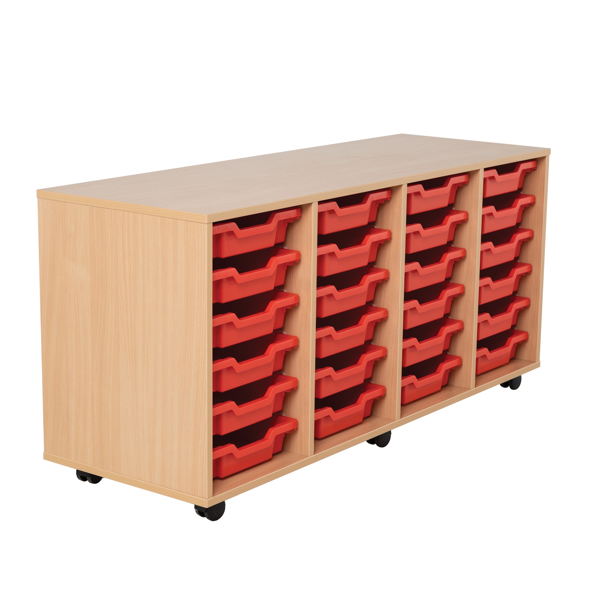 Quad Column Shallow Tray Storage Unit