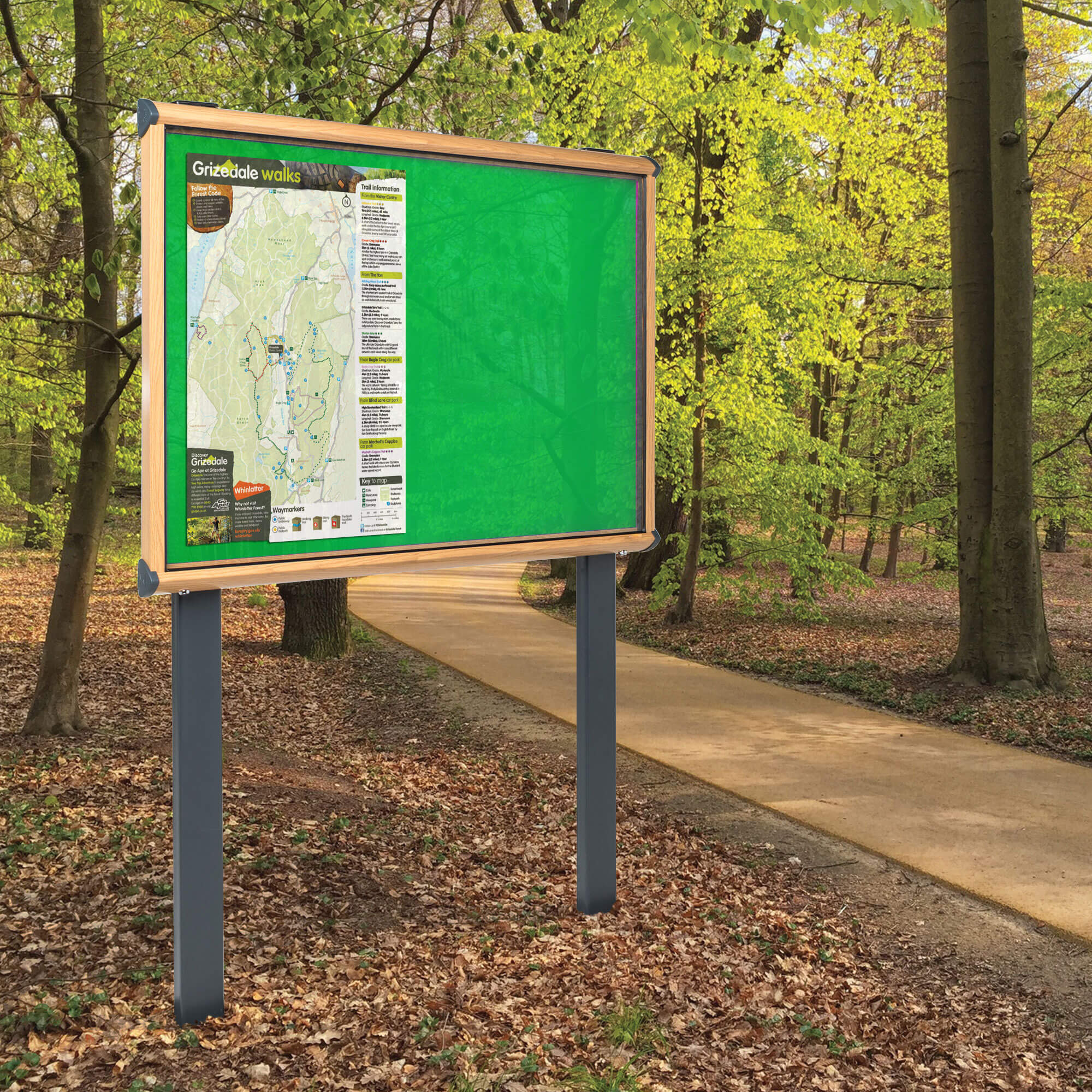 Post Mounted Outdoor Lockable Noticeboard