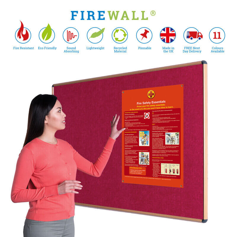Firewall® Premier Noticeboard with Wood Effect Frame Firewall® Premier Noticeboard with Wood Effect Frame