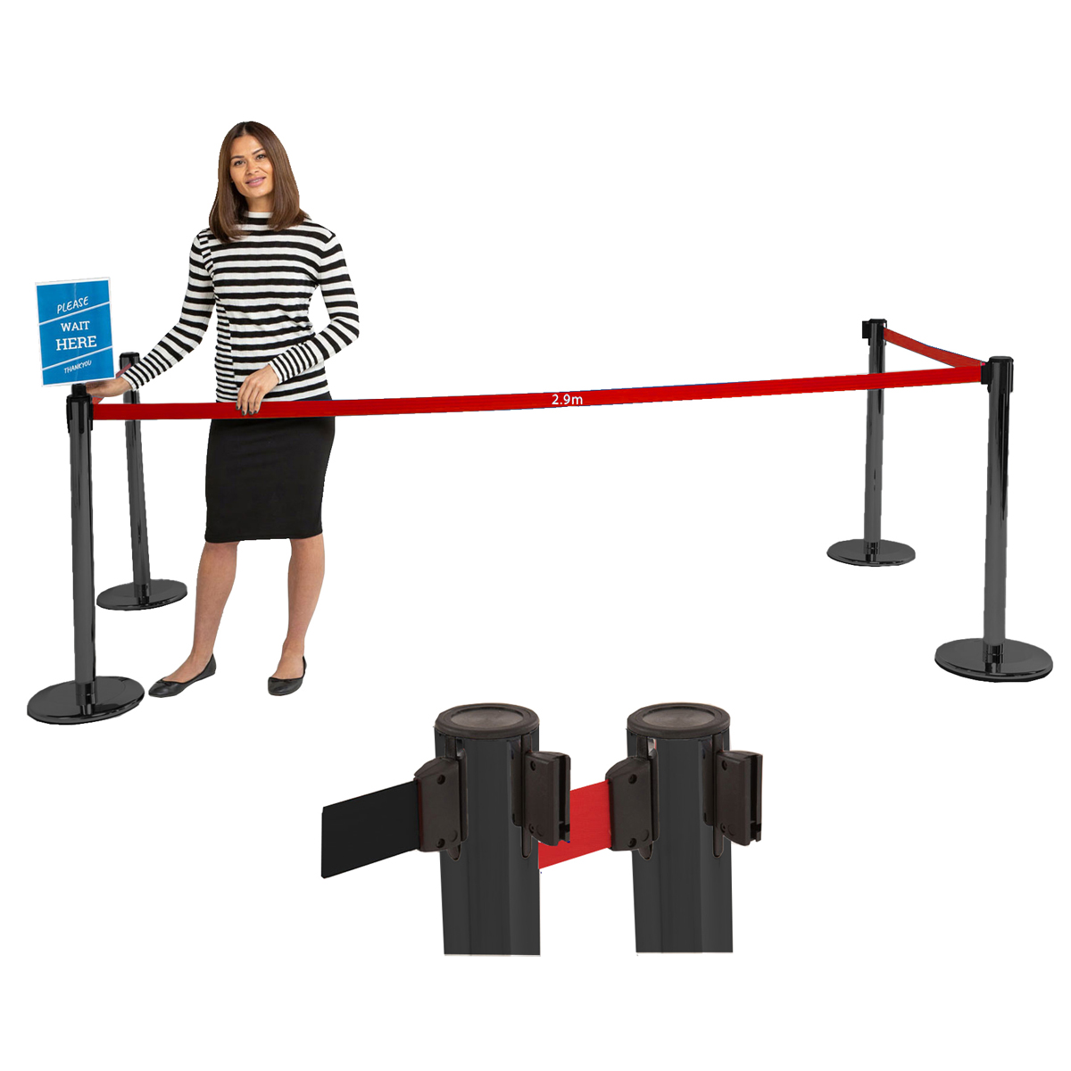 Posts with 2.9 metre retractable belt