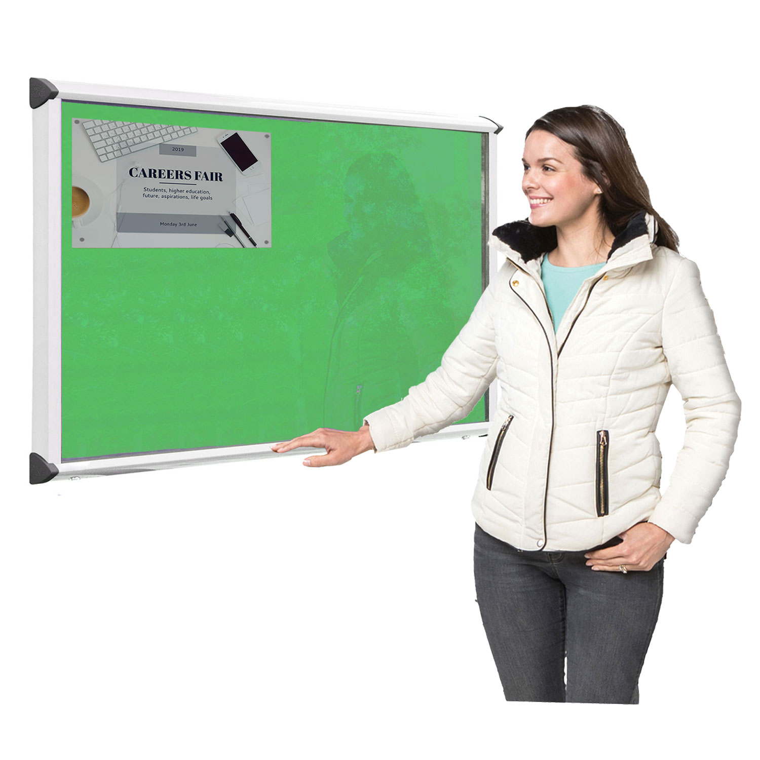 External Lockable Noticeboard with Aluminium Frame