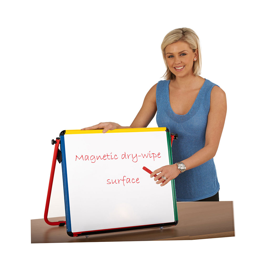 Small Junior Magnetic Desktop Easel with Multicoloured Frame Small Junior Magnetic Desktop Easel with Multicoloured Frame