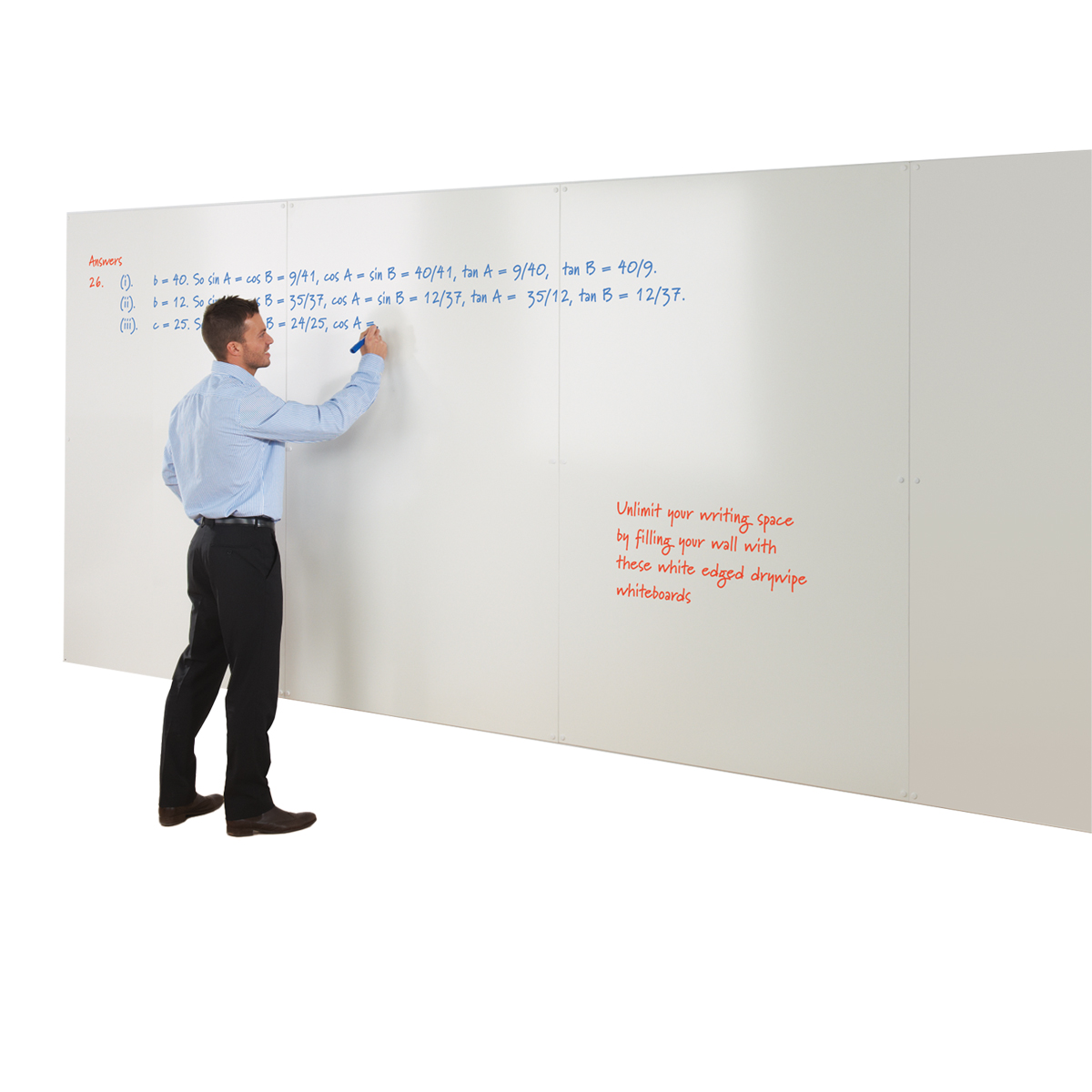 Write-on ® Non - Magnetic Whiteboard wall white edge Write-on ® Non - Magnetic Whiteboard wall white edge