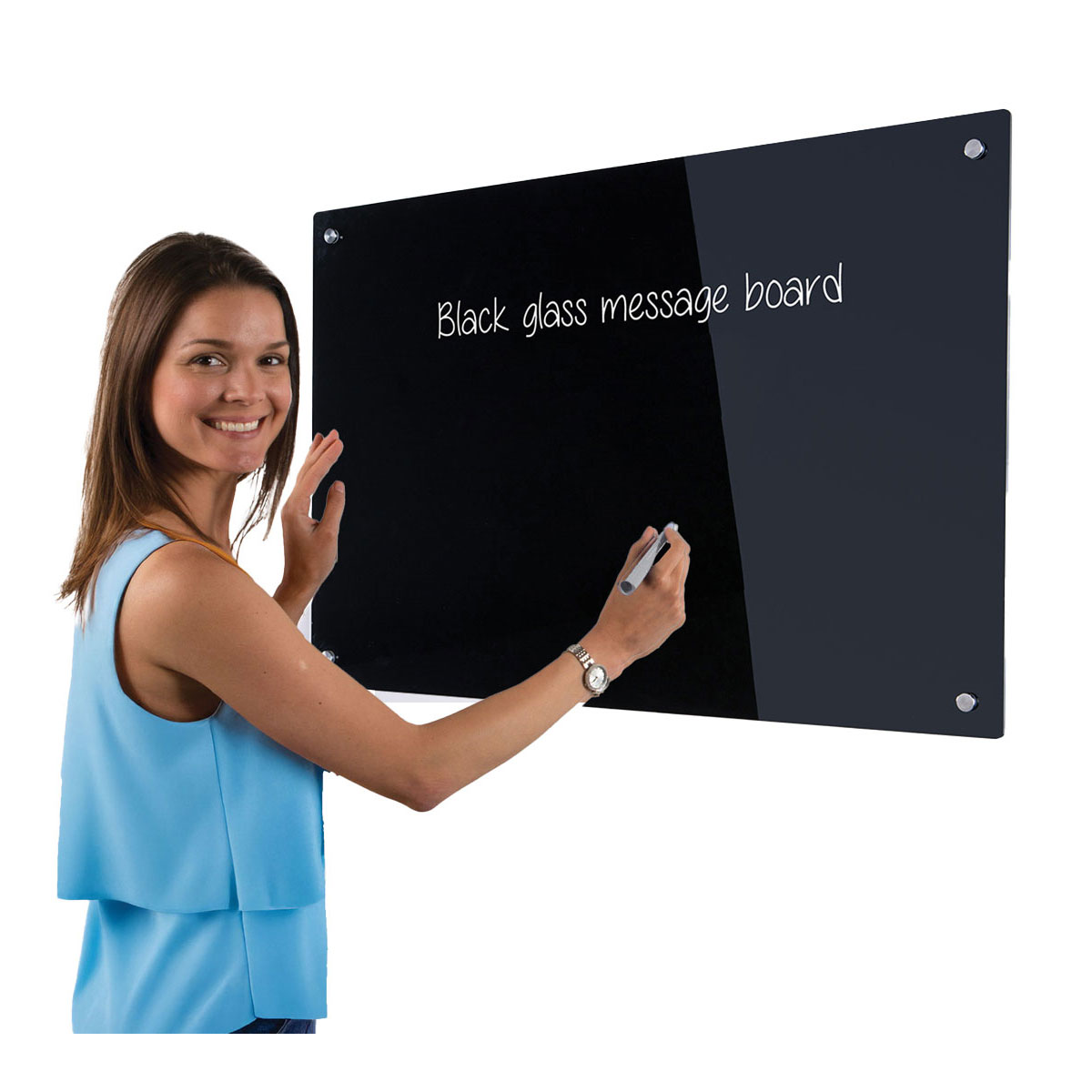 Black Glass Magnetic Whiteboard