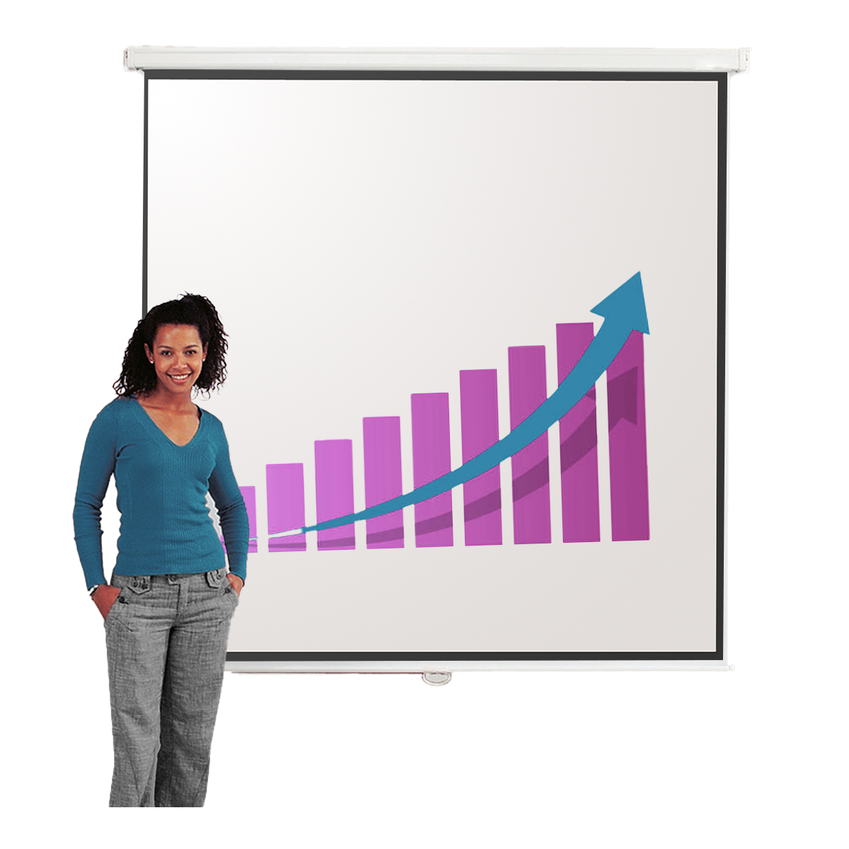 Wall Mounted Manual Projection Screen with Borders