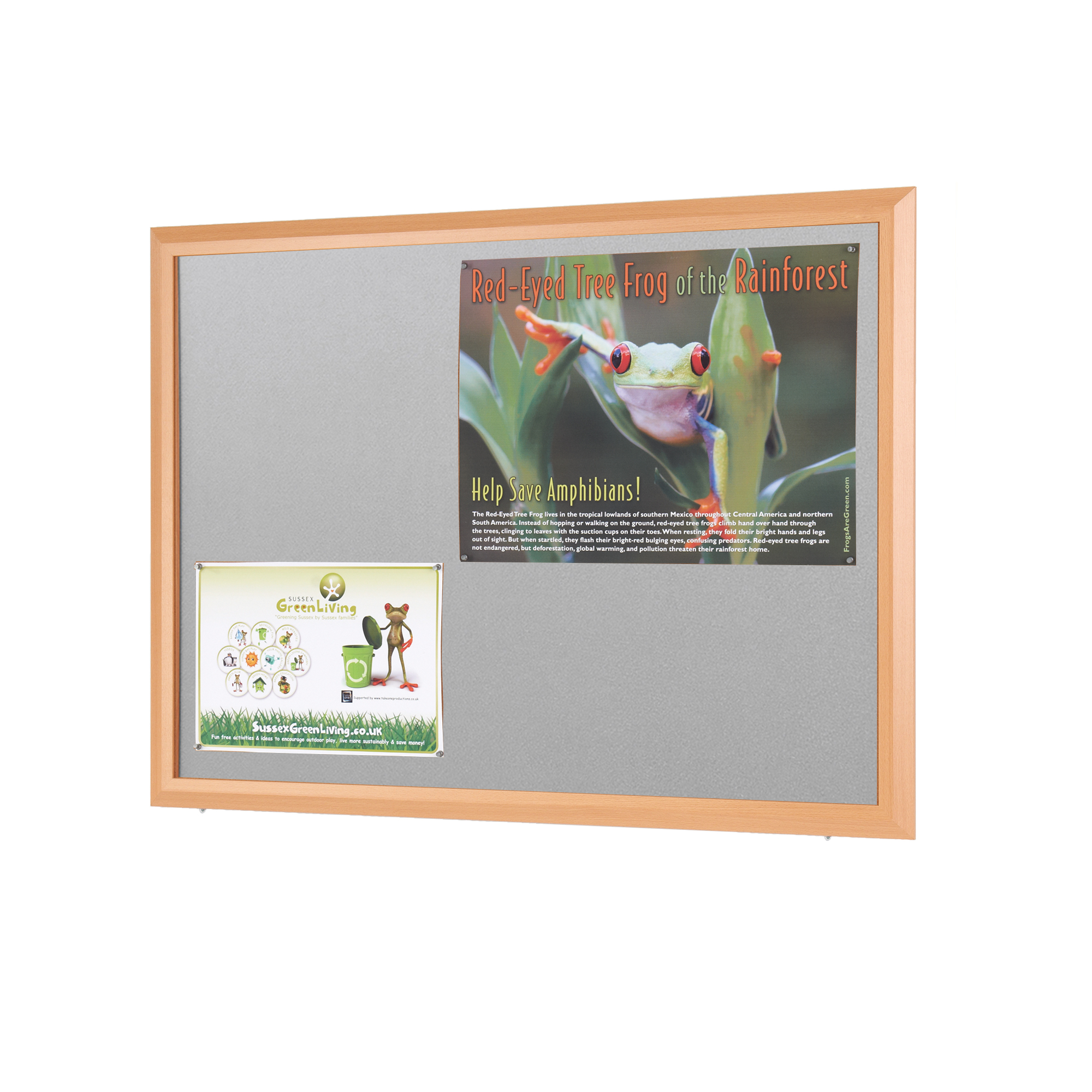 Eco-Friendly Noticeboards with Deluxe Beech Effect Frame Eco-Friendly Noticeboards with Deluxe Beech Effect Frame