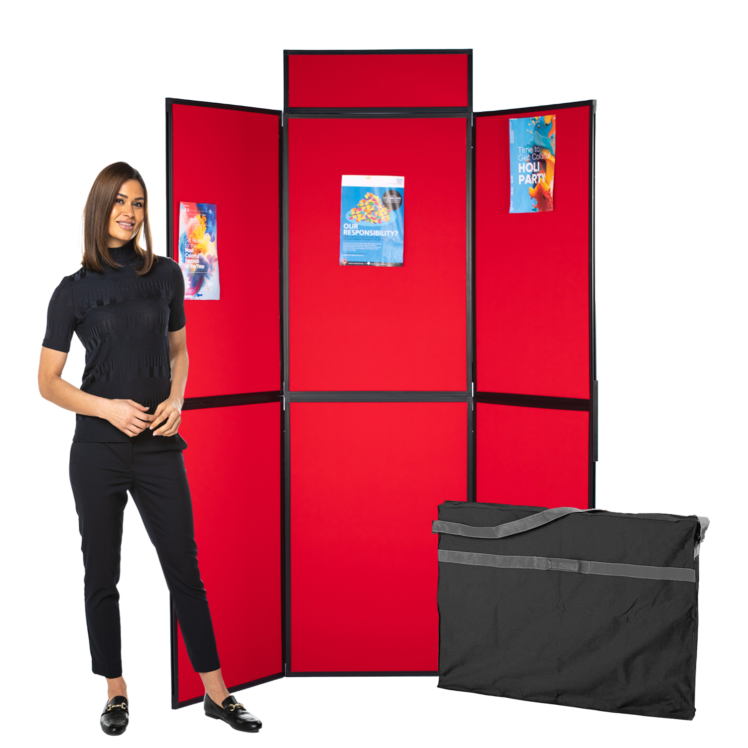 Cherry Red / Dove Grey 6 Panel Display Kit - Plastic Frame Cherry Red / Dove Grey 6 Panel Display Kit - Plastic Frame