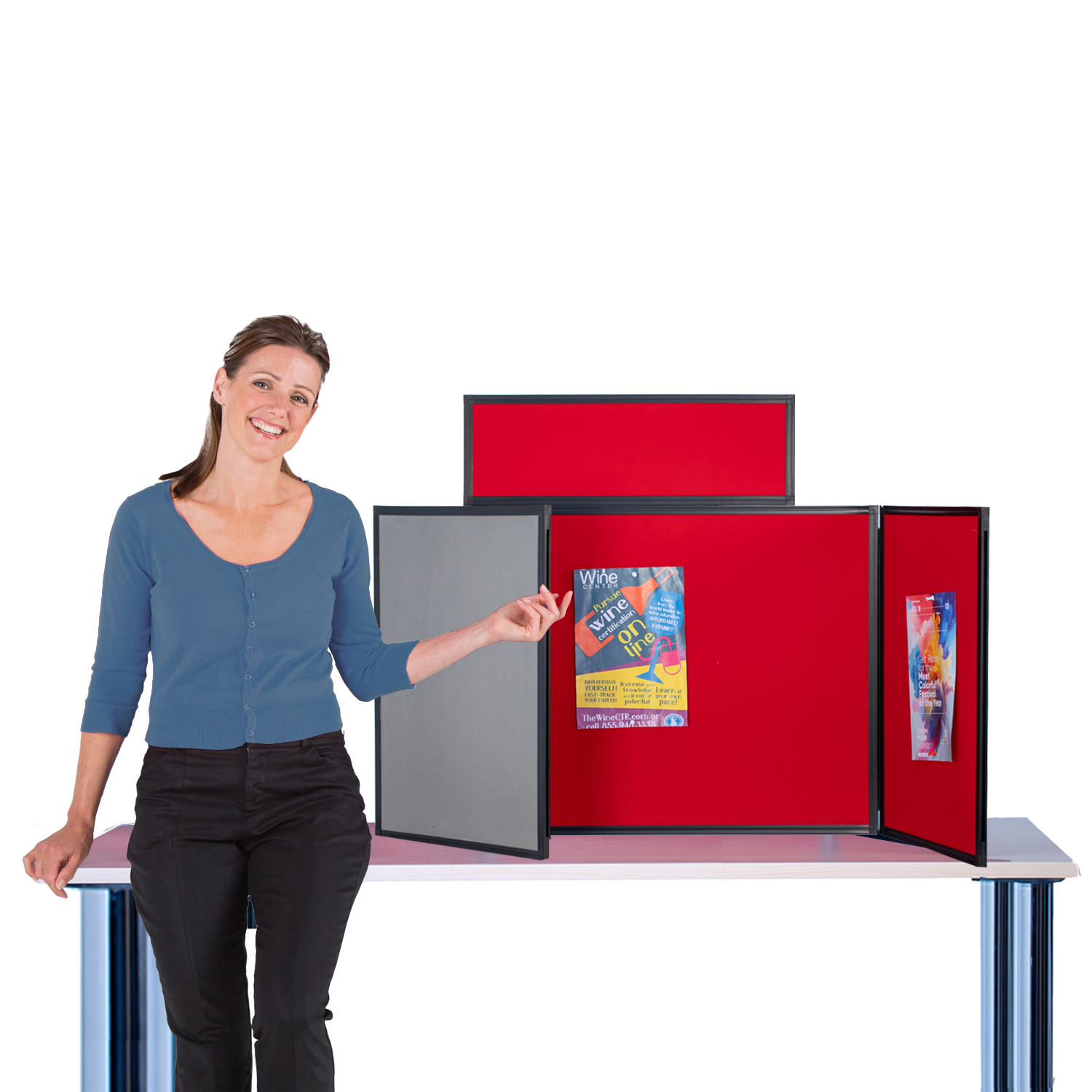 Landscape Tabletop Display Kit Cherry Red / Dove Grey  Landscape Tabletop Display Kit Cherry Red / Dove Grey