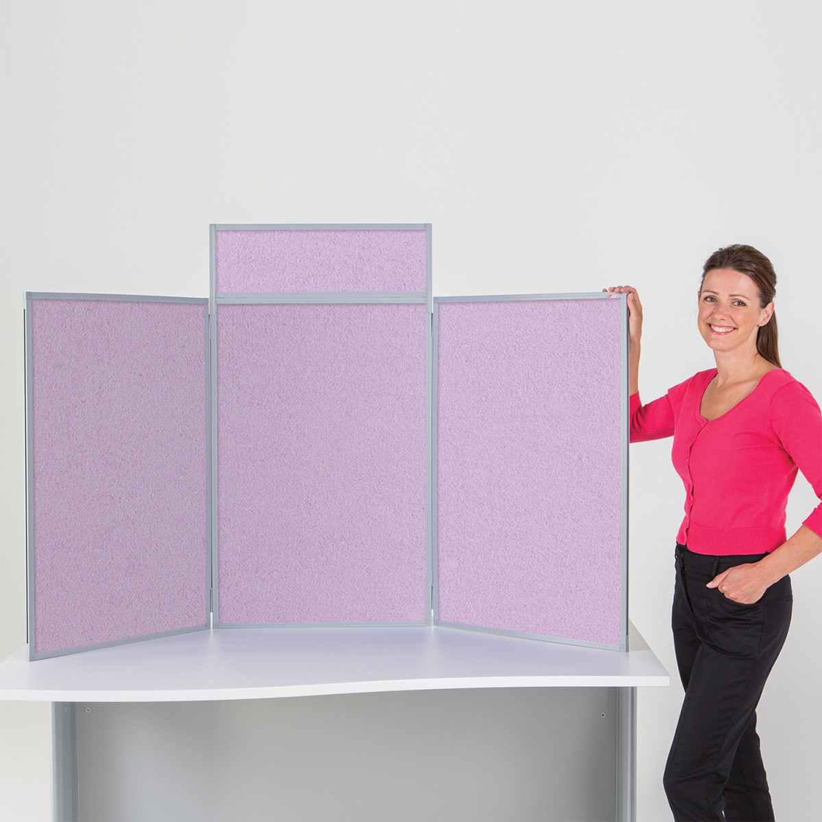 Portrait Tabletop Folding Display System with Plastic Frame