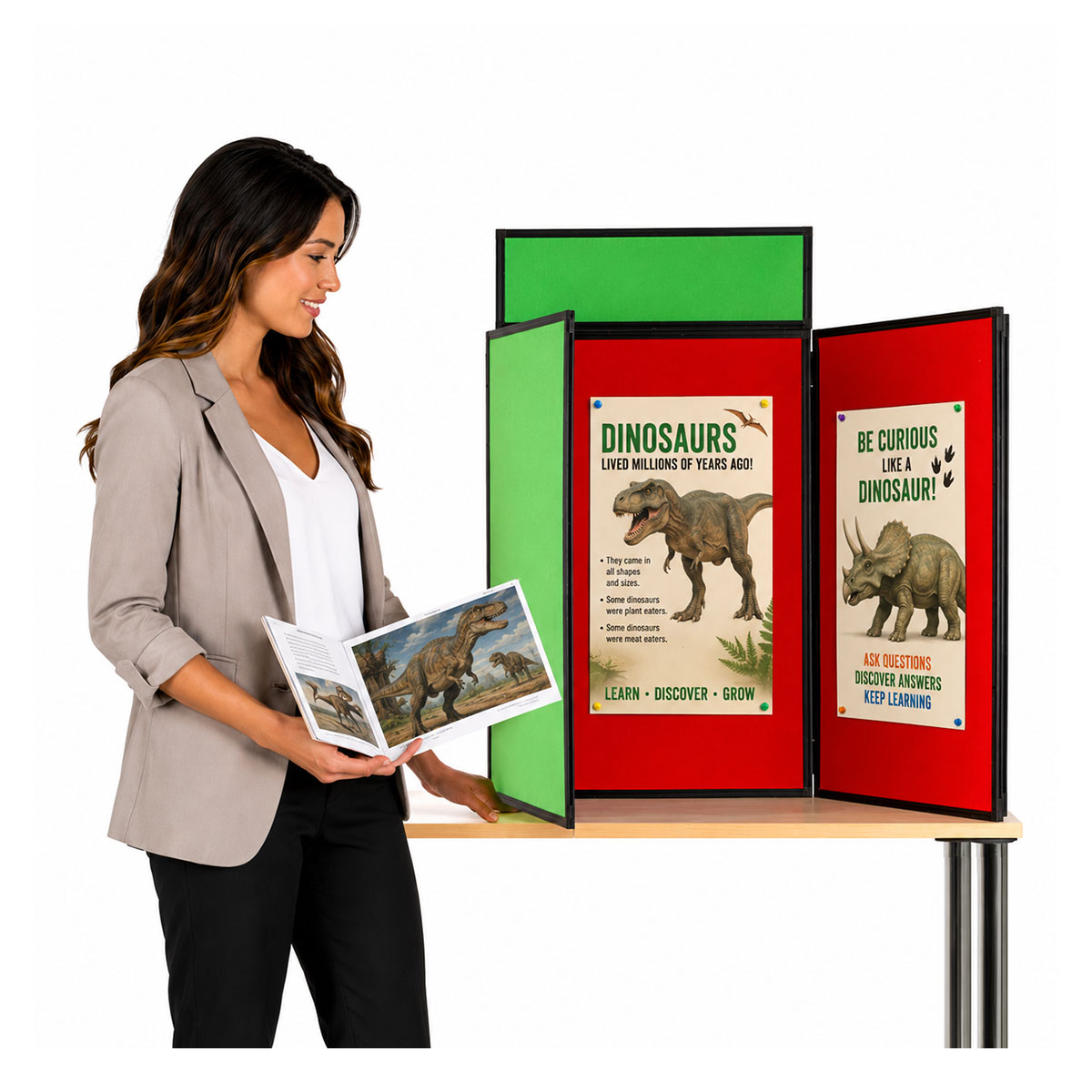 Dual Coloured Portrait Tabletop Folding Display Kit 