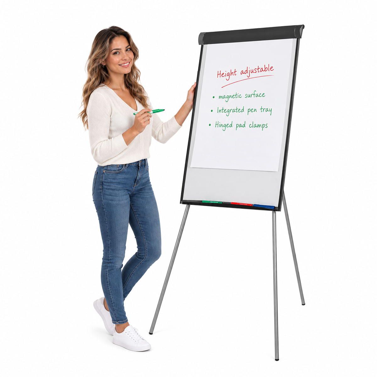 Deluxe Magnetic Tripod Flipchart Easel