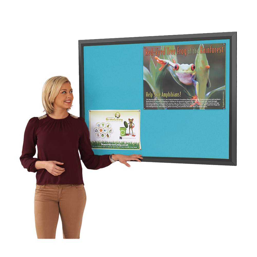 Eco- Friendly Loop Nylon Black Frame Noticeboard  Eco- Friendly Loop Nylon Black Frame Noticeboard