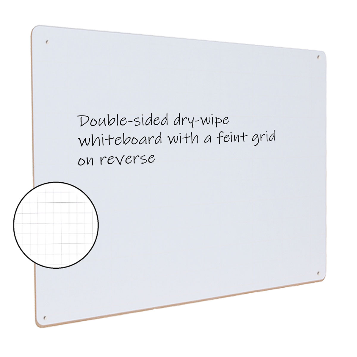 Frameless Non Magnetic Whiteboard With Wood Effect Frame 