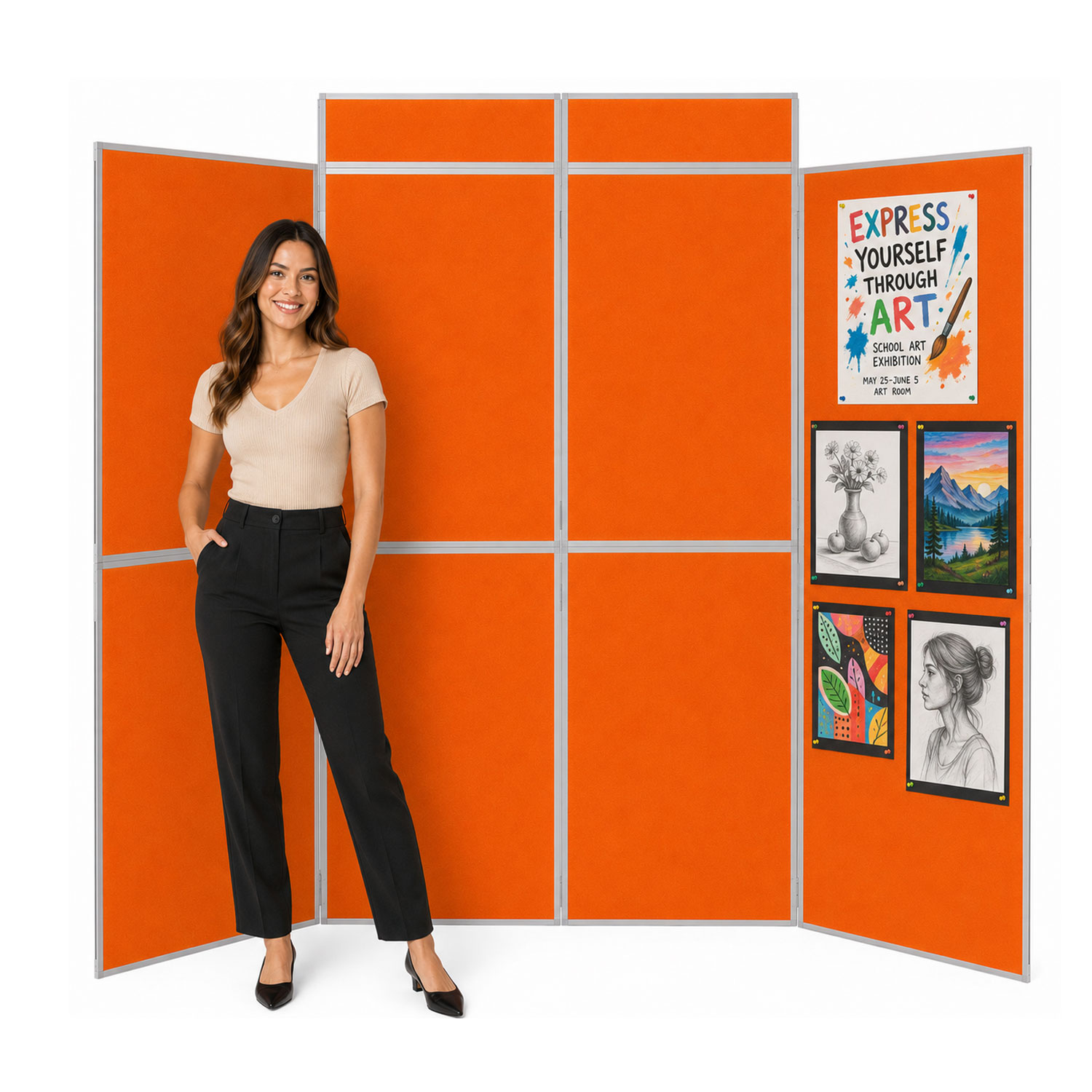 Folding 8 Panel Exhibition Display Kit - Plastic Frame