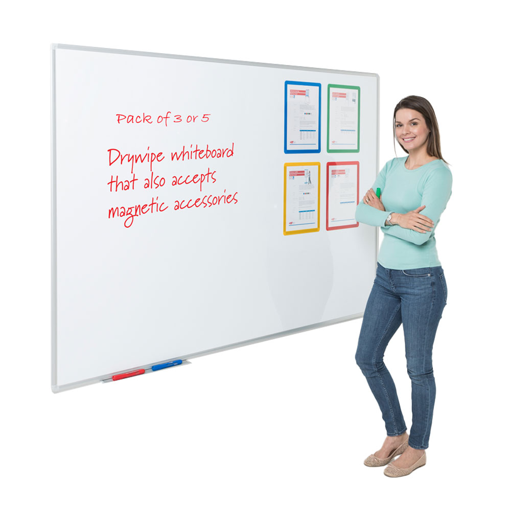 Large Drywipe Steel Magnetic Whiteboard (Packs)  Large Drywipe Steel Magnetic Whiteboard (Packs)