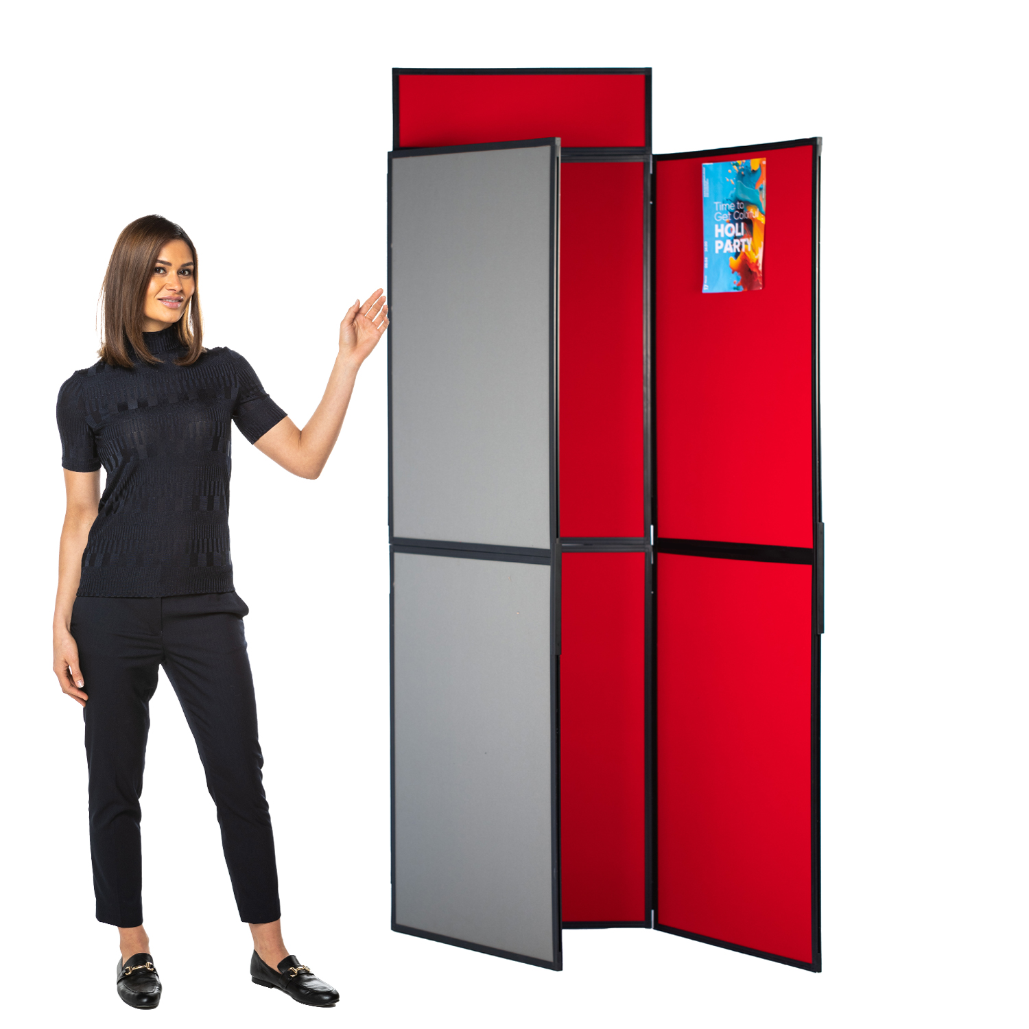 Cherry Red / Dove Grey 6 Panel Display Kit - Plastic Frame Cherry Red / Dove Grey 6 Panel Display Kit - Plastic Frame