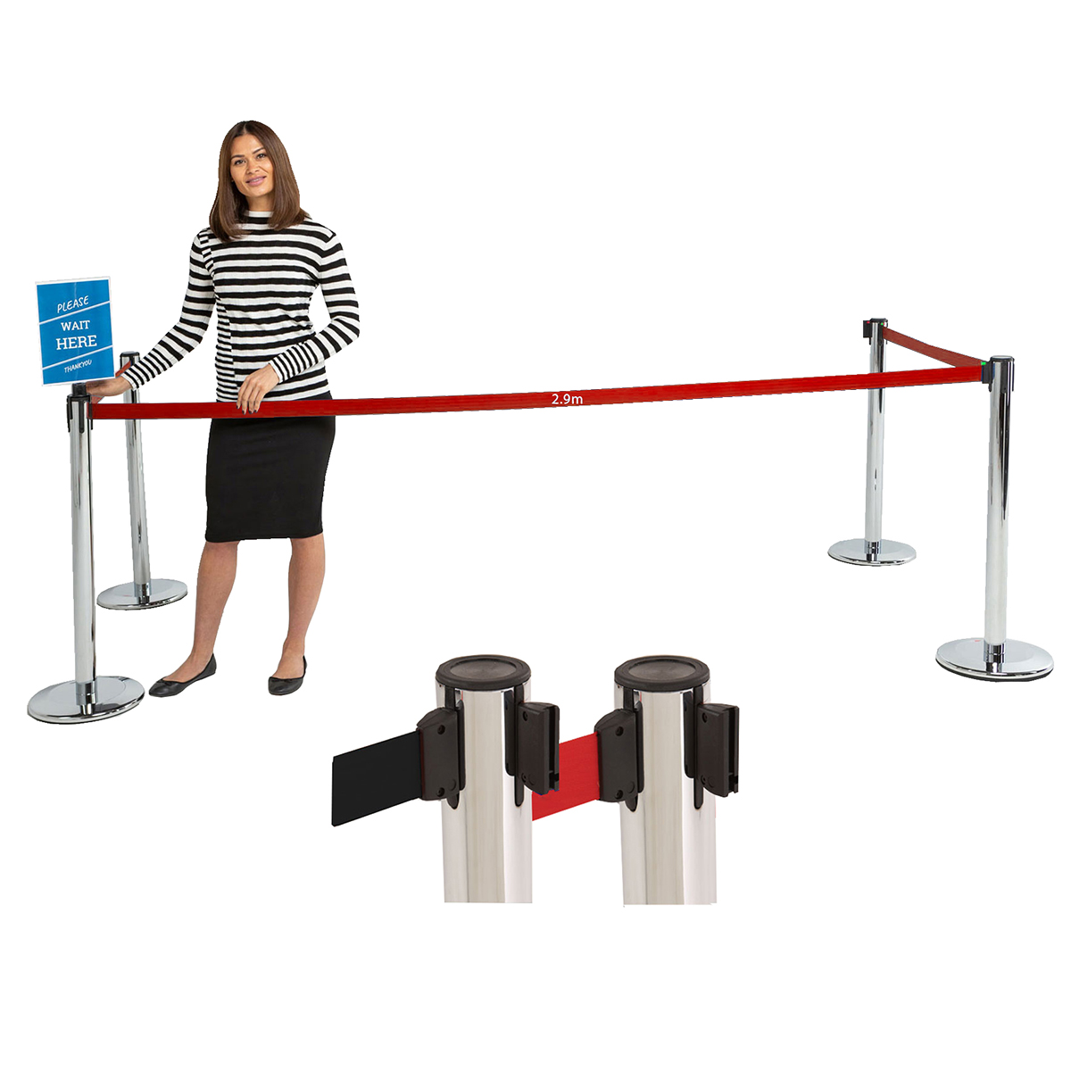 Posts with 2.9 metre retractable belt