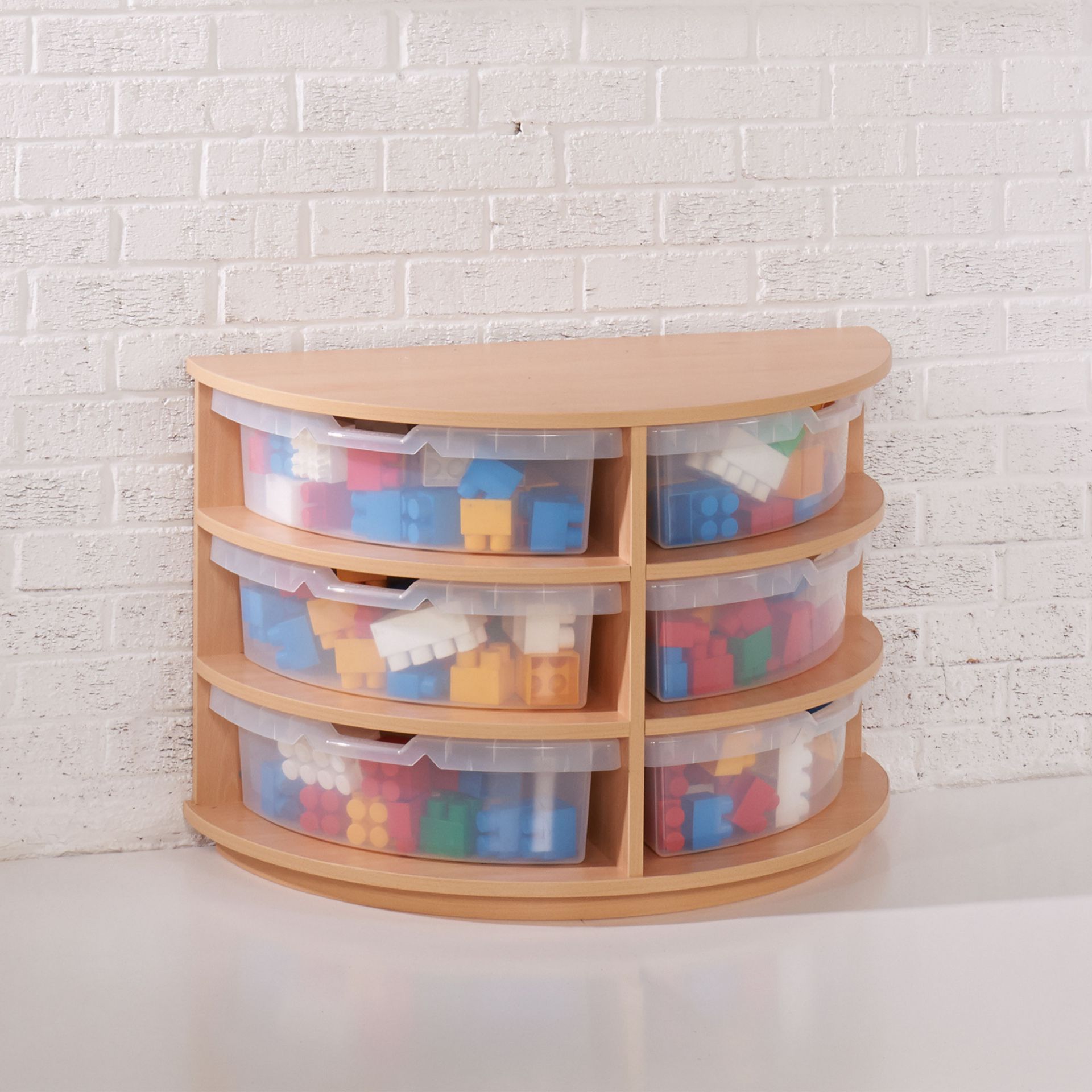 Colourbox Childrens Quadrant Storage Semi Circular Unit Tangerine