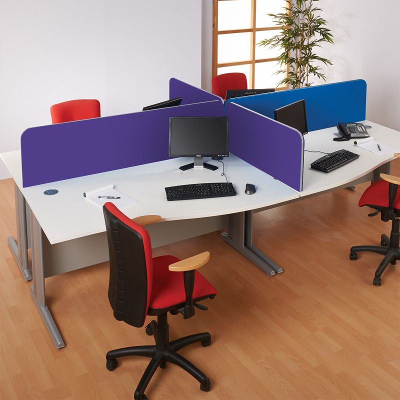 Curved Desk Screen - Loop Nylon | 400 (H) x 1000 (W) | Violet | Black ...